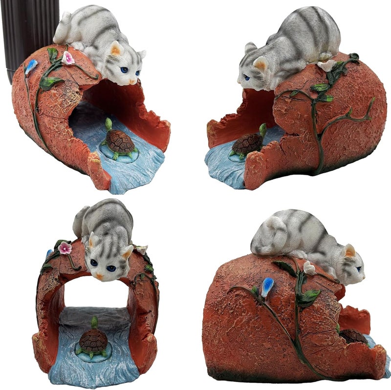 Euiroet Cat Gutter Downspout Extender Statue, Funny Garden Statue Ornament, Decor Downspout Diverter, Perfect Rain Diverter for 3"x4" Downspouts, Eco-Friendly Resin, Ideal Outdoor Decor Gift - Image 2
